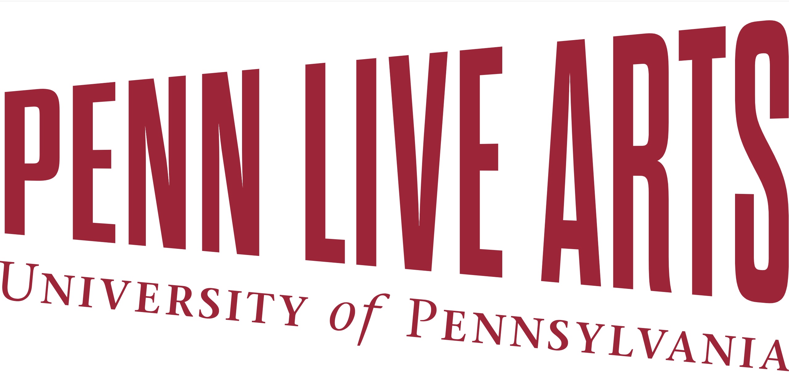 Red text on white background: Penn Live Arts University of Pennsylvania