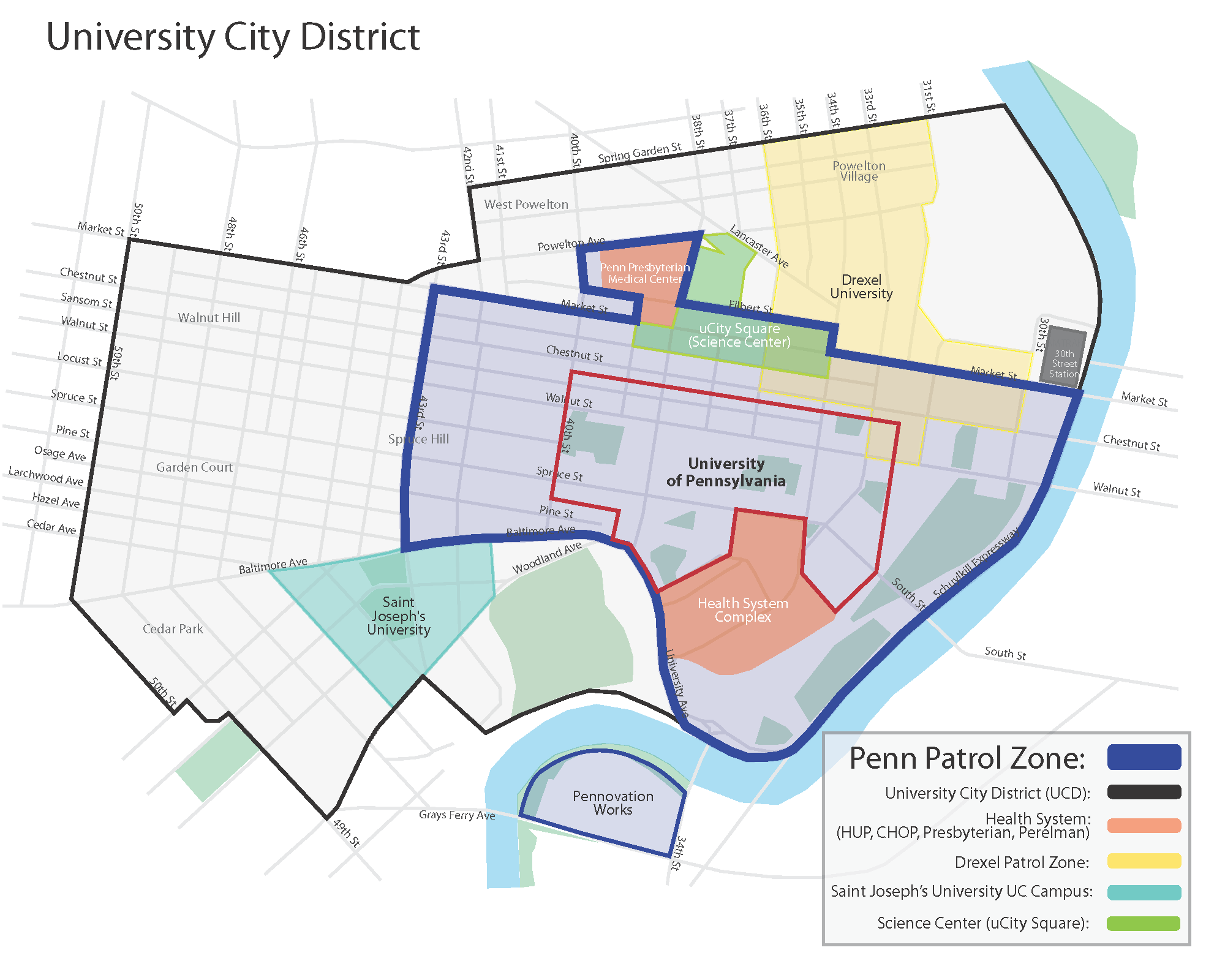 Map of University City foot patrols 