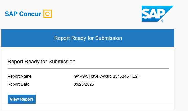 Screenshot of Report email 